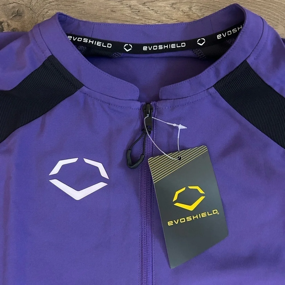 NWT EvoShield Men's Purple & Black Pullover 1/2 Zip Shirt Size Small